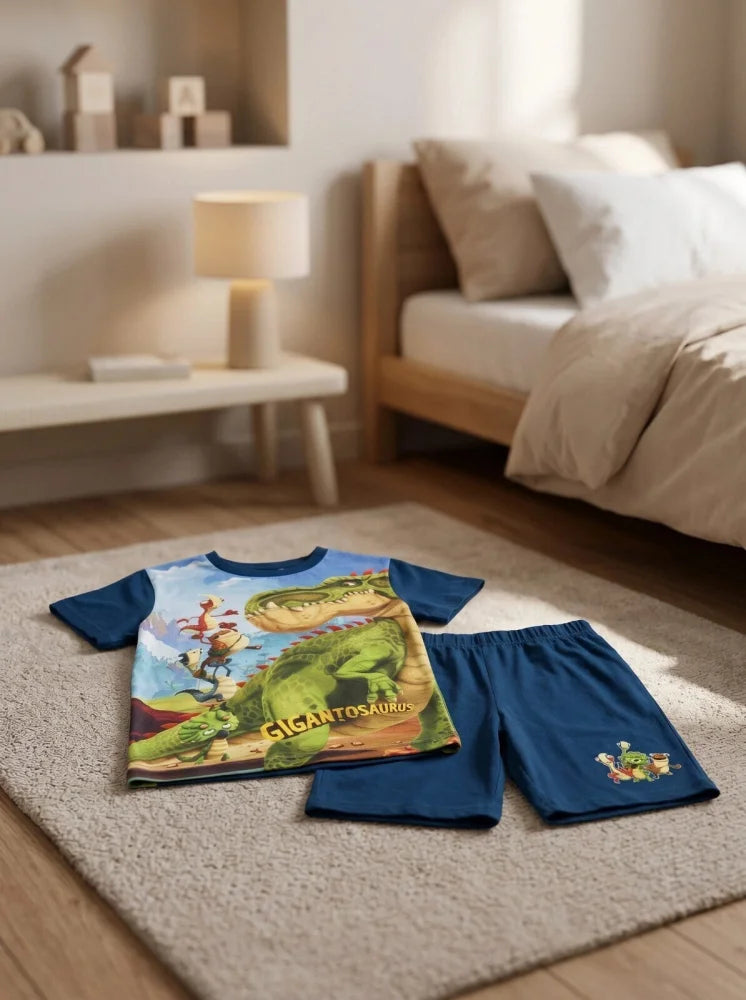 Gigantosaurus Kinder Schlafanzug Pyjama kurz Nachtwäsche Gr. 98 - WS-Trend.de