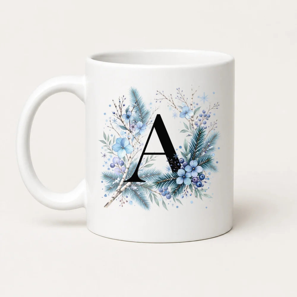 Winter Tasse A-Z Buchstaben 325 ml Keramik Geschenkidee personalisiert - WS-Trend.de