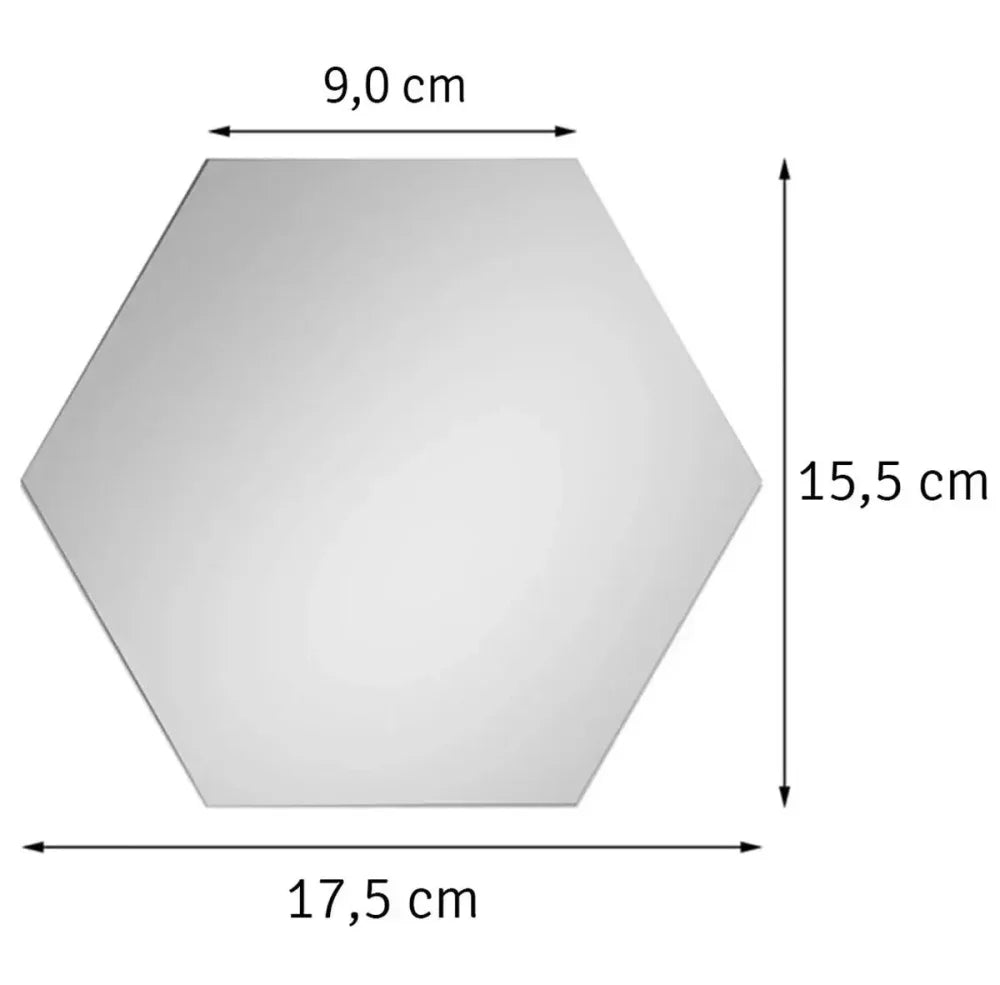 Wandspiegel WS-Trend Spiegelaufkleber 12er-Set Sechseck Acryl 17,5 × 15,5 cm - WS-Trend.de