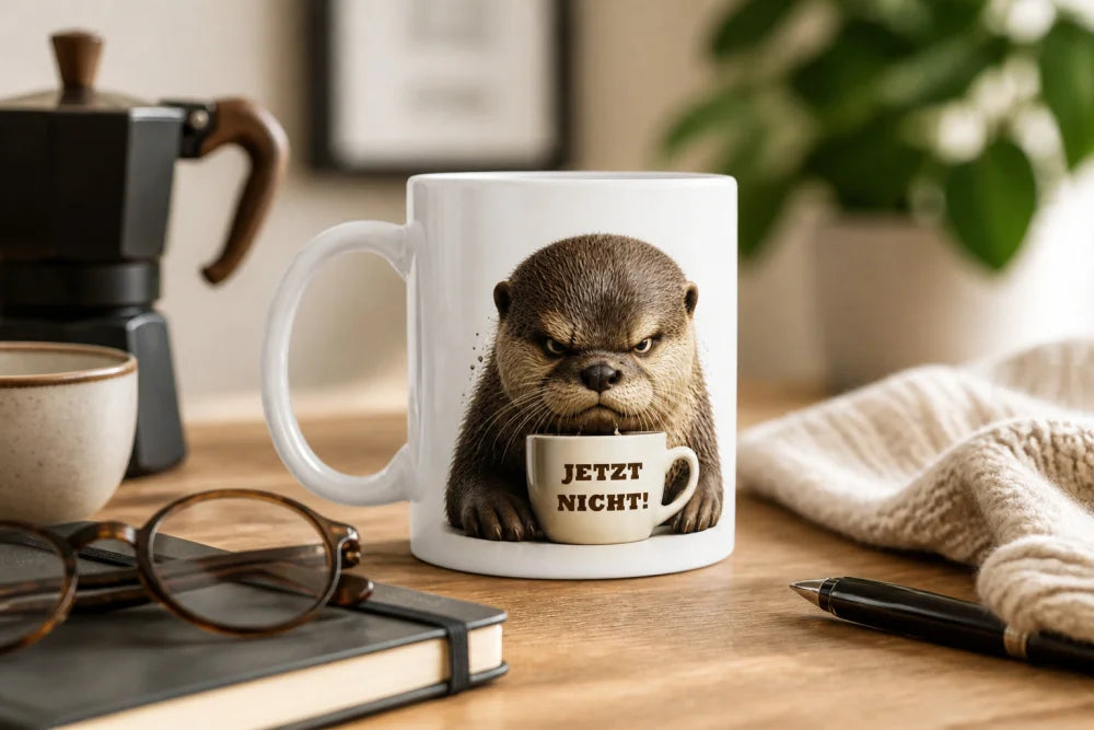 Lustige Tiertasse mit Spruch 325 ml – 15 Tiermotive Geschenkidee Büro - WS-Trend.de
