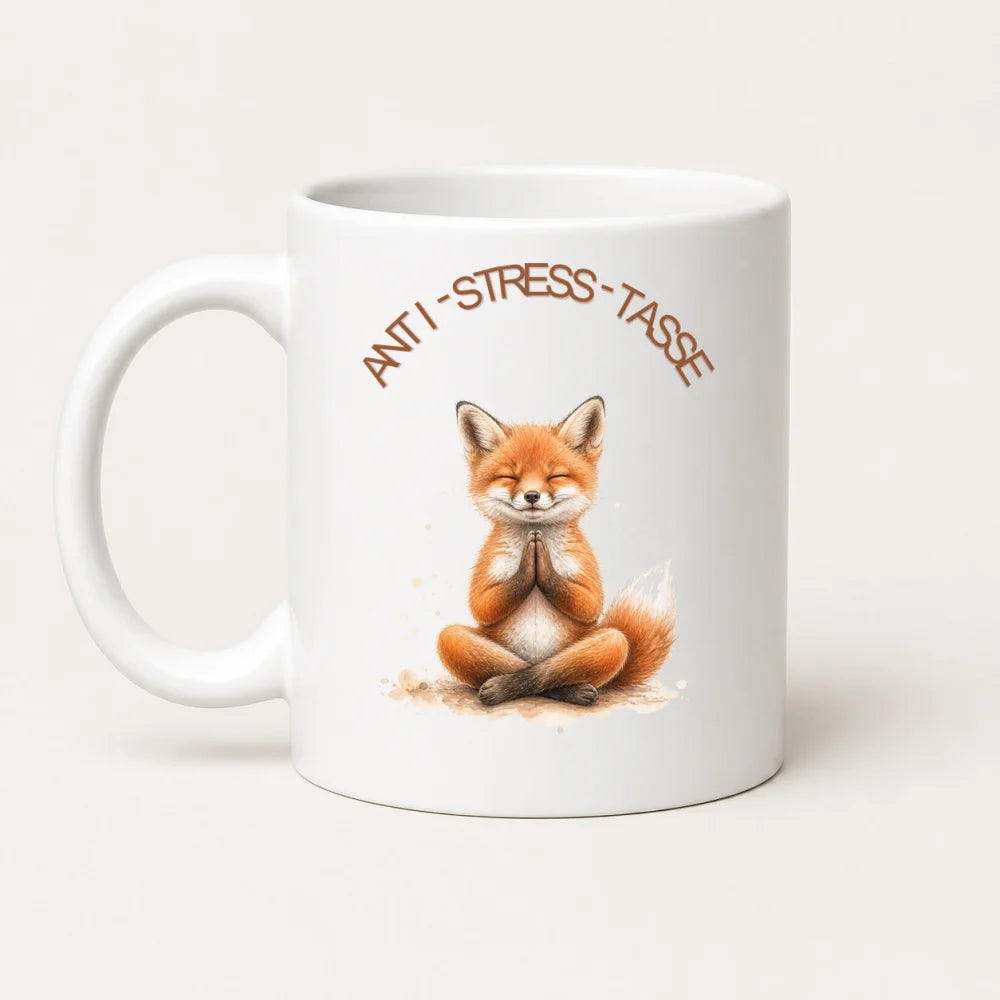 Anti-Stress-Tasse Fuchs Aquarell 325 ml Keramik Geschenk - WS-Trend.de