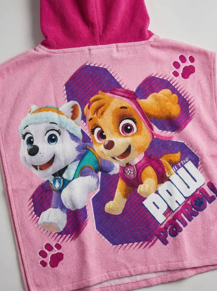 PAW Patrol Kinder Mädchen Mikrofaser Poncho Badetuch Badeponcho 55x110 cm - WS-Trend.de