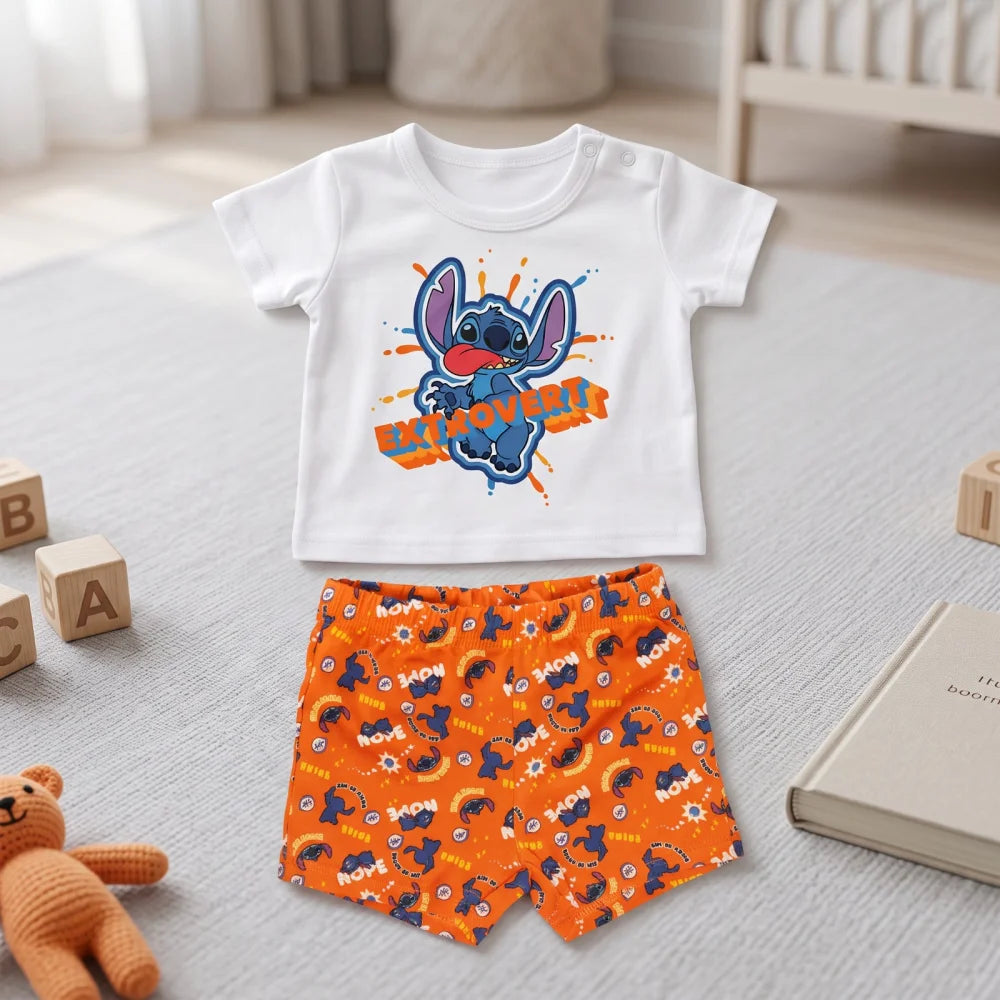 Disney Stitch Baby Sommerset Shorts plus T-Shirt Gr. 68 oder 80 -100% Baumwolle - WS-Trend.de
