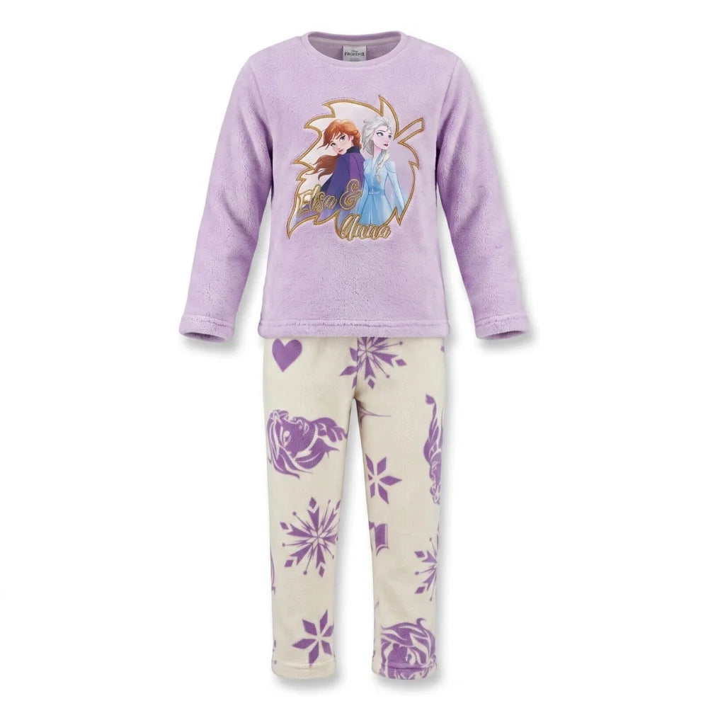 Schlafanzug Disney Die Eiskönigin Kinder Mädchen Coral Fleece Pyjama - WS-Trend.de
