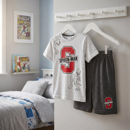 Marvel Spiderman Kinder Schlafanzug Pyjama kurz Nachtwäsche 104 - 134 Baumwolle - WS-Trend.de