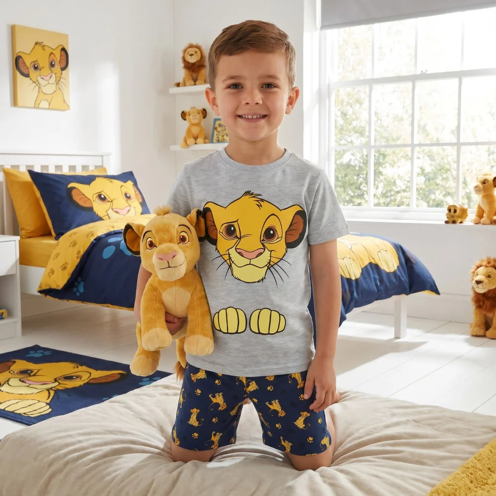 König der Löwen Simba Kinder kurzarm Schlafanzug Pyjama 98 -128 Baumwolle - WS-Trend.de