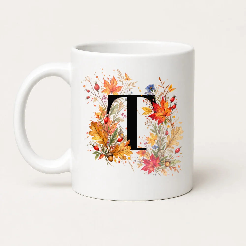 Herbst Tasse A-Z Buchstaben 325 ml Keramik Geschenkidee personalisiert - WS-Trend.de
