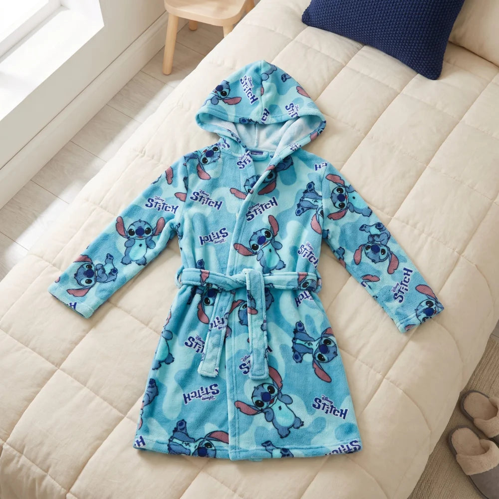 Disney Lilo und Stitch Kinder Mädchen Fleece Bademantel mit Kapuze Gr. 98 - 104 - WS-Trend.de