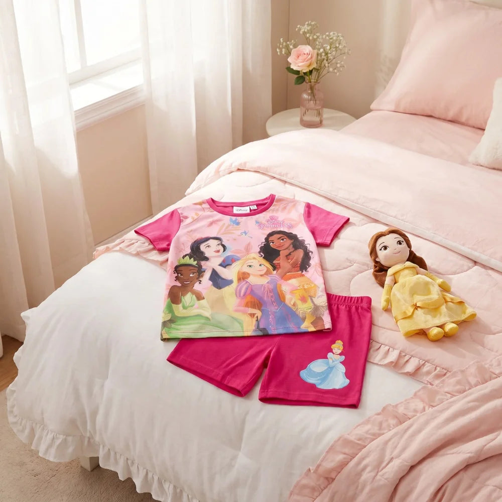 Disney Princess Kinder Mädchen Schlafanzug Pyjama Shirt Shorts Gr. 92-116 - WS-Trend.de