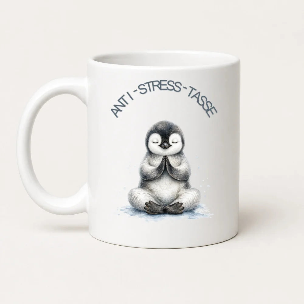 Anti-Stress-Tasse Pinguin Aquarell 325 ml Keramik Geschenk - WS-Trend.de