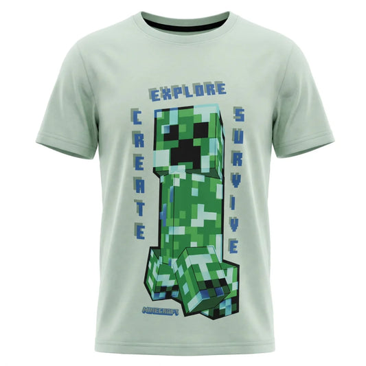 Minecraft Gamer Creeper Kinder T-Shirt Kurzarm Shirt 100% Baumwolle Gr. 116 - WS-Trend.de