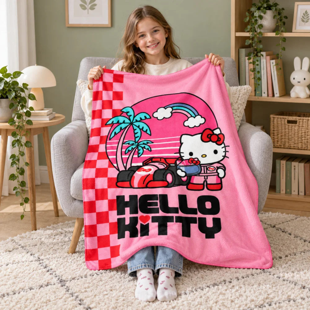 Hello Kitty Kinder-Fleecedecke Kuscheldecke Rosa 100 × 140 cm - WS-Trend.de