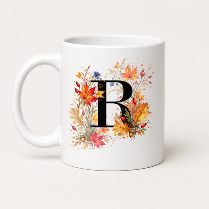 Herbst Tasse A-Z Buchstaben 325 ml Keramik Geschenkidee personalisiert