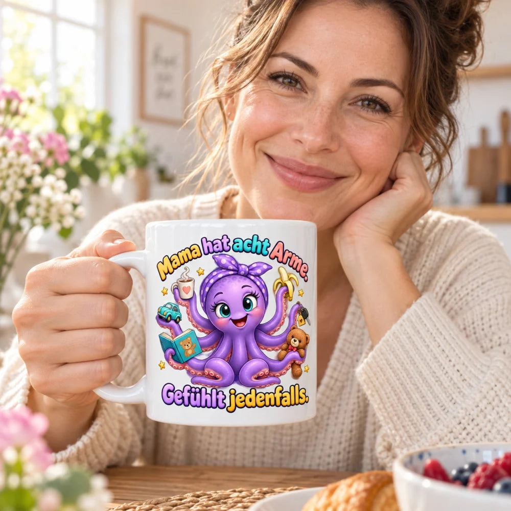 WS-Trend Oktopusmama Tasse Keramik 330 ml Geschenk für Mama mit Spruch - WS-Trend.de