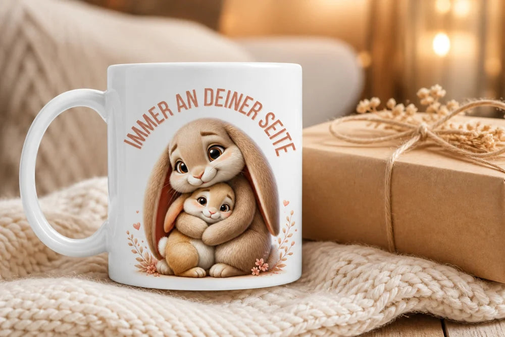 Immer an deiner Seite Tasse 325 ml Keramik Tiermotiv Geschenkidee Bunt - WS-Trend.de