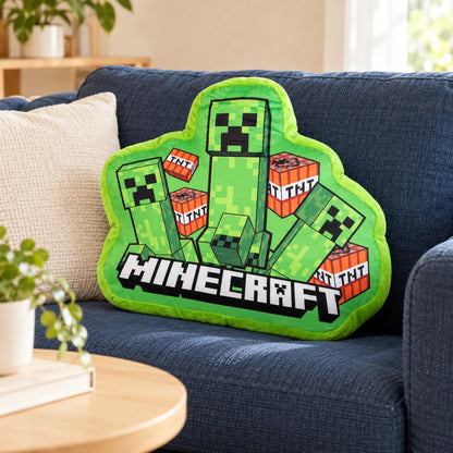 Minecraft Creeper und TNT 3D-Formkissen 35x30x5 cm - WS-Trend.de