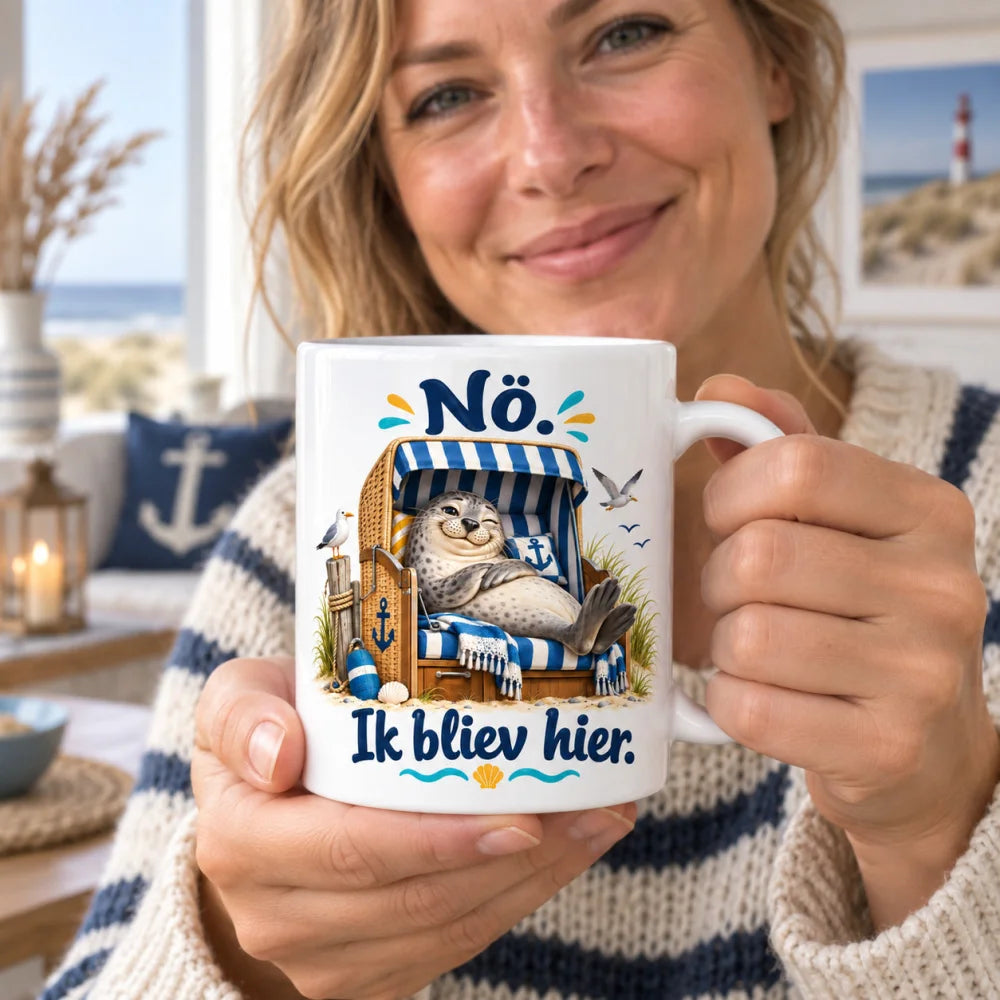 WS-Trend Strandkorb Tasse lustiger Spruch Keramik 330 ml Geschenktasse - WS-Trend.de