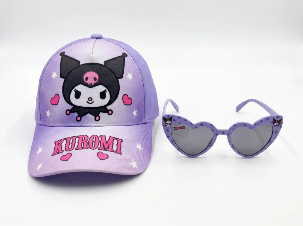 Hello Kitty Kuromi Kinder Basecap Baseball Kappe und Sonnenbrille Gr. 52-54 - WS-Trend.de