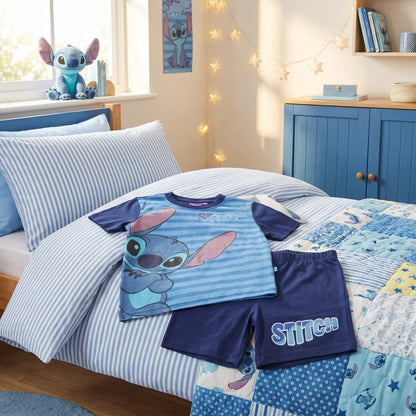 Disney Stitch Jungen Schlafanzug Pyjama Shirt Shorts Gr. 98-128 Baumwolle - WS-Trend.de