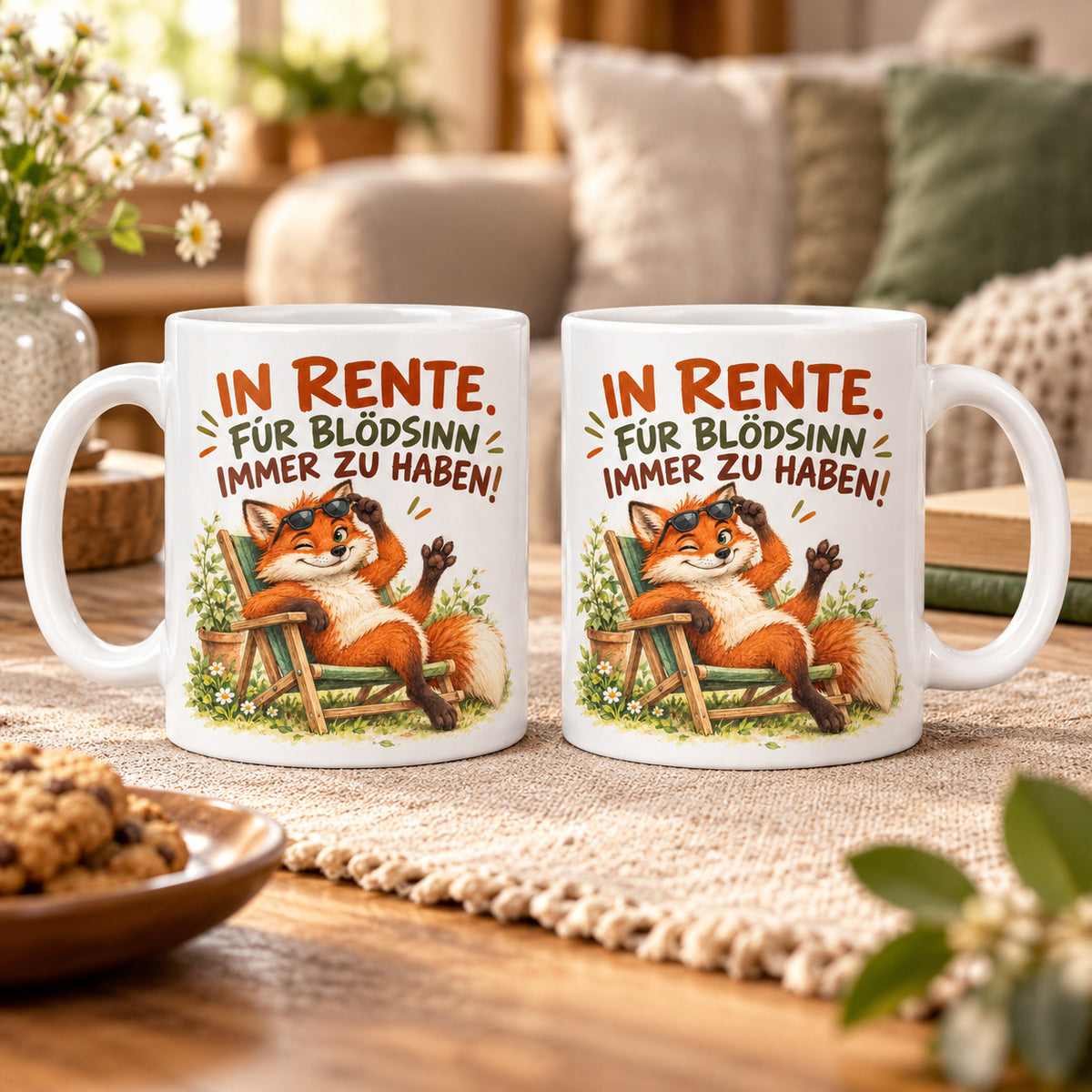Rententasse mit Spruch Keramik 330ml Geschenk zum Ruhestand beidseitig
