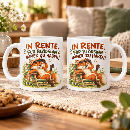Rententasse mit Spruch Keramik 330ml Geschenk zum Ruhestand beidseitig