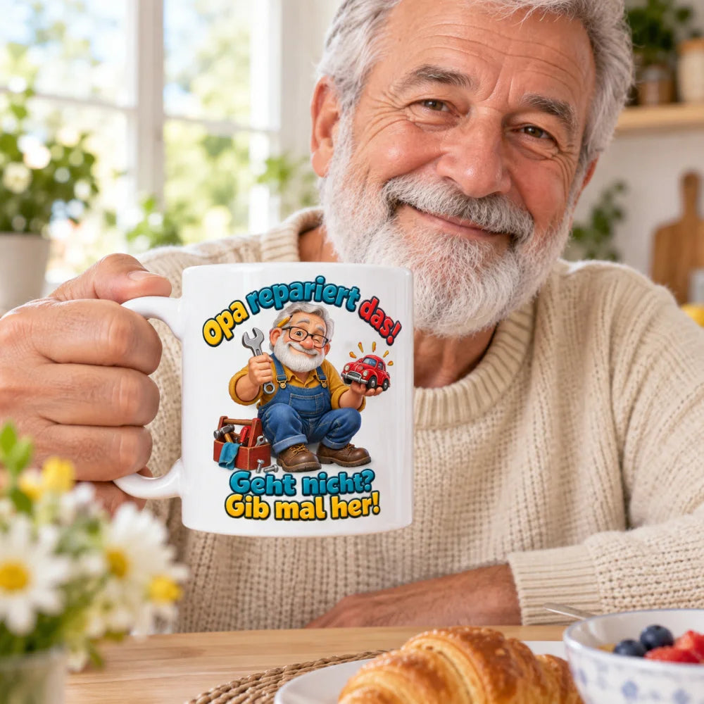 WS-Trend Werkstattopa Tasse Keramik 330 ml Geschenk für Opa mit Spruch - WS-Trend.de