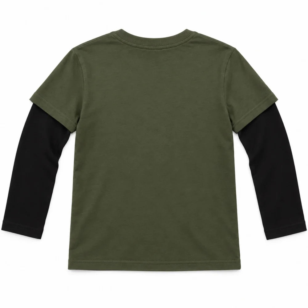 Minecraft Creeper Boom Langarmshirt oliv-schwarz - WS-Trend.de