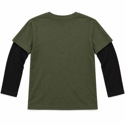 Minecraft Creeper Boom Langarmshirt oliv-schwarz - WS-Trend.de