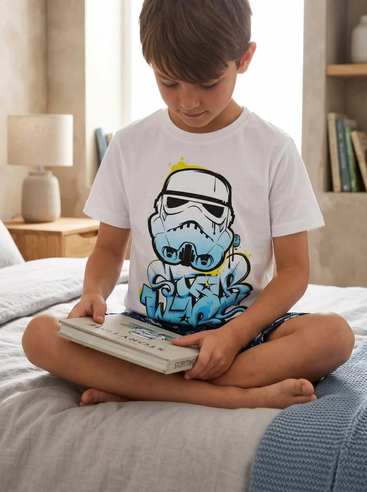 Star Wars Storm Trooper Kinder Pyjama Schlafanzug kurz 110-140 Motivwahl - WS-Trend.de