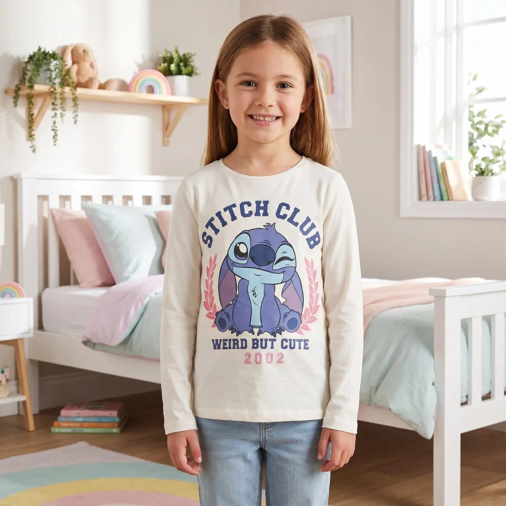 Disney Lilo und Stitch Kinder Mädchen Langarmshirt Shirt Gr. 98-128 - Baumwolle - WS-Trend.de