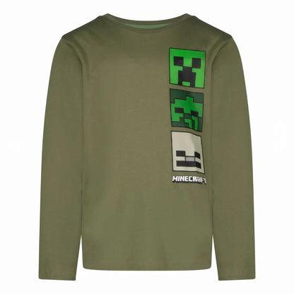 Minecraft Creeper Gamer Kinder Jungen Langarmshirt Shirt Gr. 116-152 - WS-Trend.de