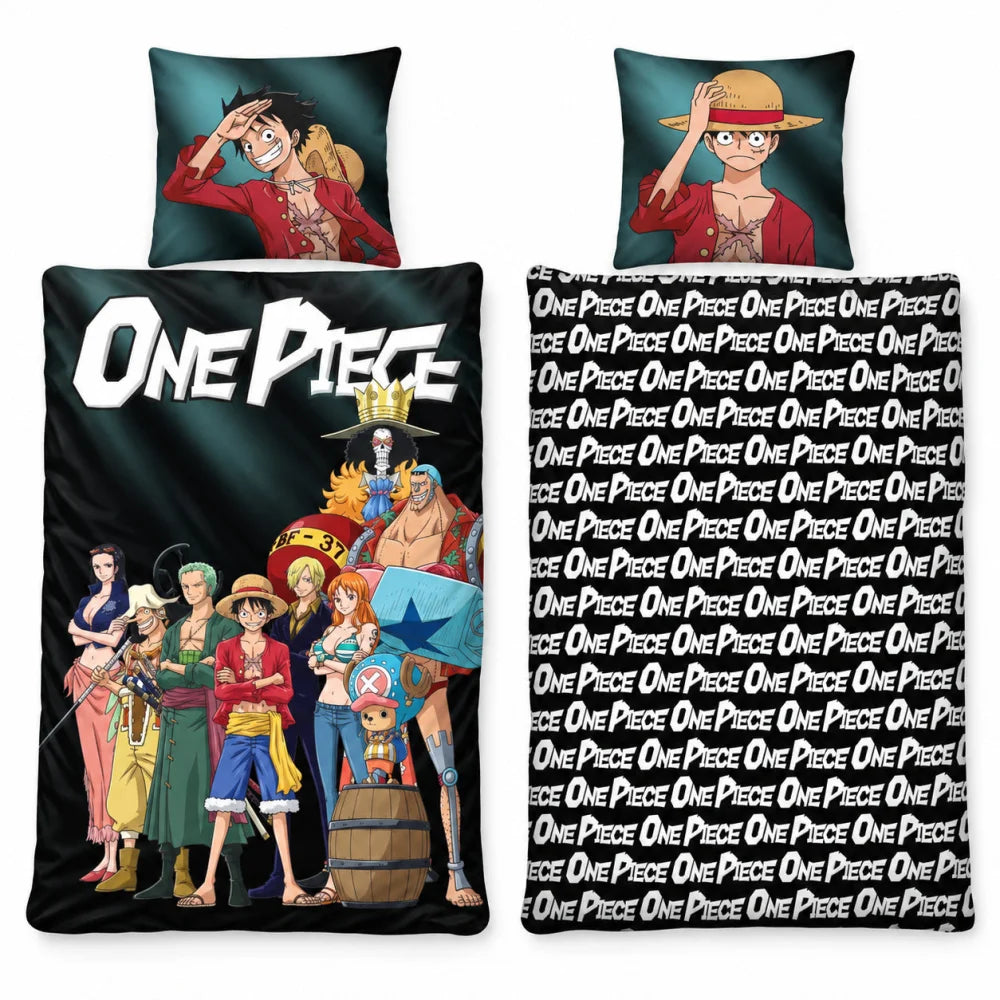 One Piece Strohhut-Crew Wendebettwäsche 135-140x200 + 65x65 cm - WS-Trend.de