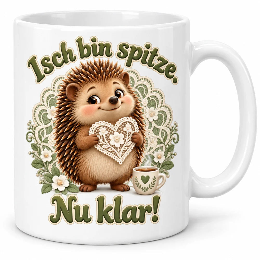 WS-Trend Vogtland Igel Tasse Sachsen-Humor Keramik 330 ml Geschenkidee - WS-Trend.de