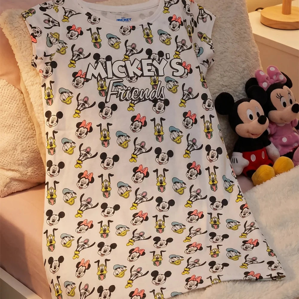 Disney Mickey Minnie Maus kurzarm Schlafshirt Nachthemd Schlafkleid Gr. 98-128 - WS-Trend.de