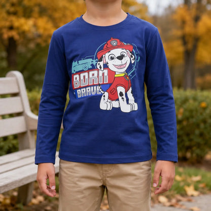 Paw Patrol Jungen Kinder langarm Shirt Marshall 100% Baumwolle - WS-Trend.de