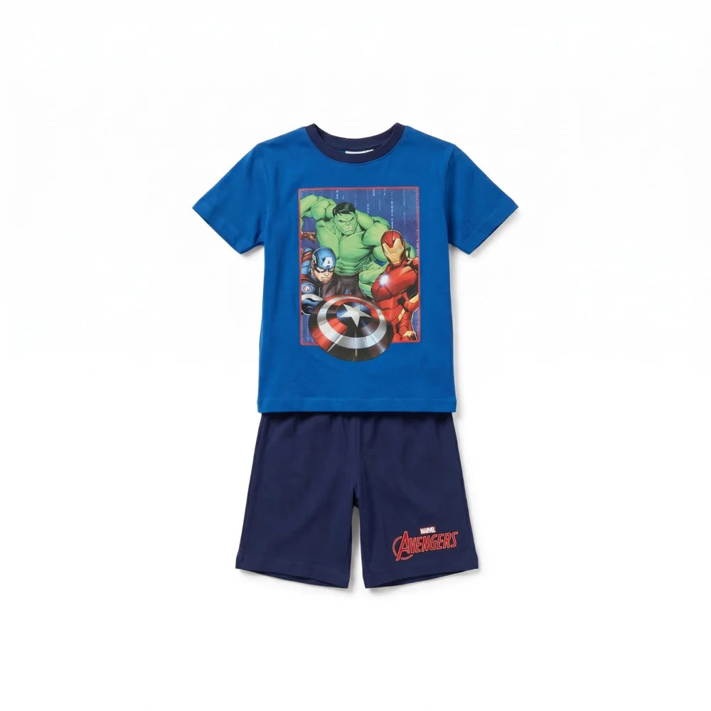 Marvel Avengers Jungen Schlafanzug Pyjama Shirt Shorts Gr. 98-128 Baumwolle - WS-Trend.de