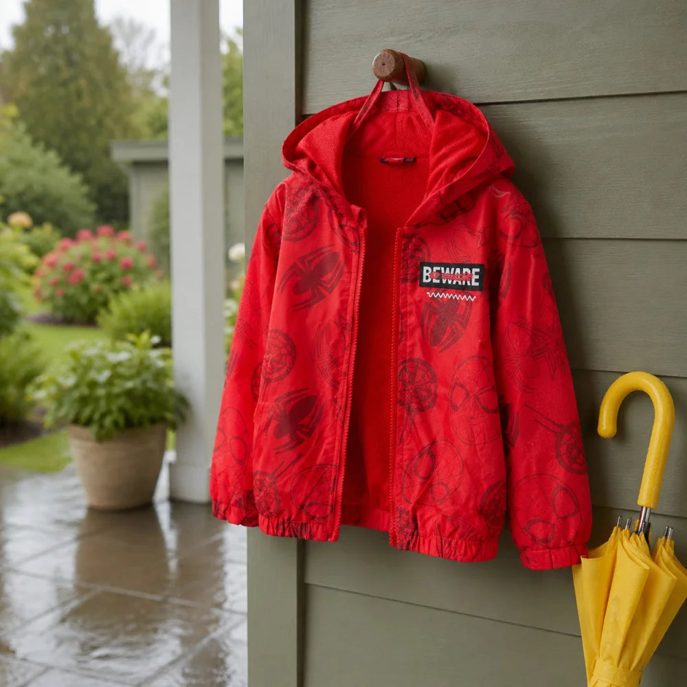 Marvel Spiderman Kinder Herbstjacke Jungen Jacke mit Kapuze Fleece - WS-Trend.de