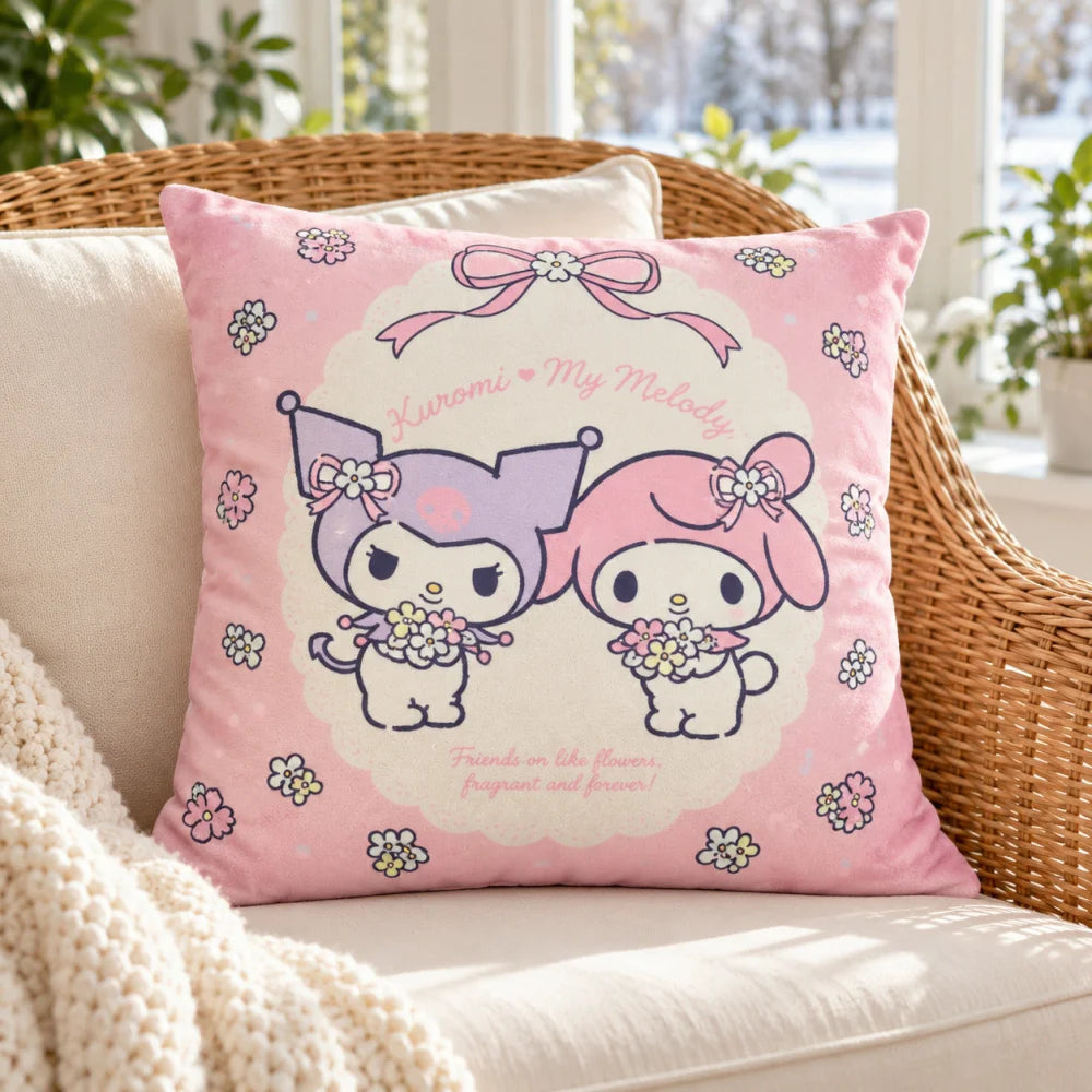 Kuromi und My Melody Wendekissen Polyester Rosa 40x40 cm - WS-Trend.de