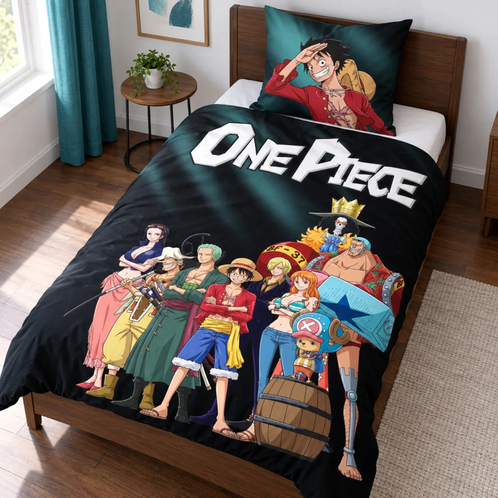 One Piece Strohhut-Crew Wendebettwäsche 135-140x200 + 65x65 cm - WS-Trend.de