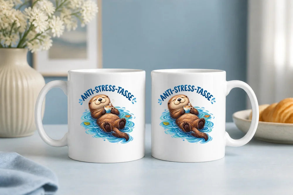 Anti-Stress-Tasse Otter – Keramiktasse 325 ml - WS-Trend.de