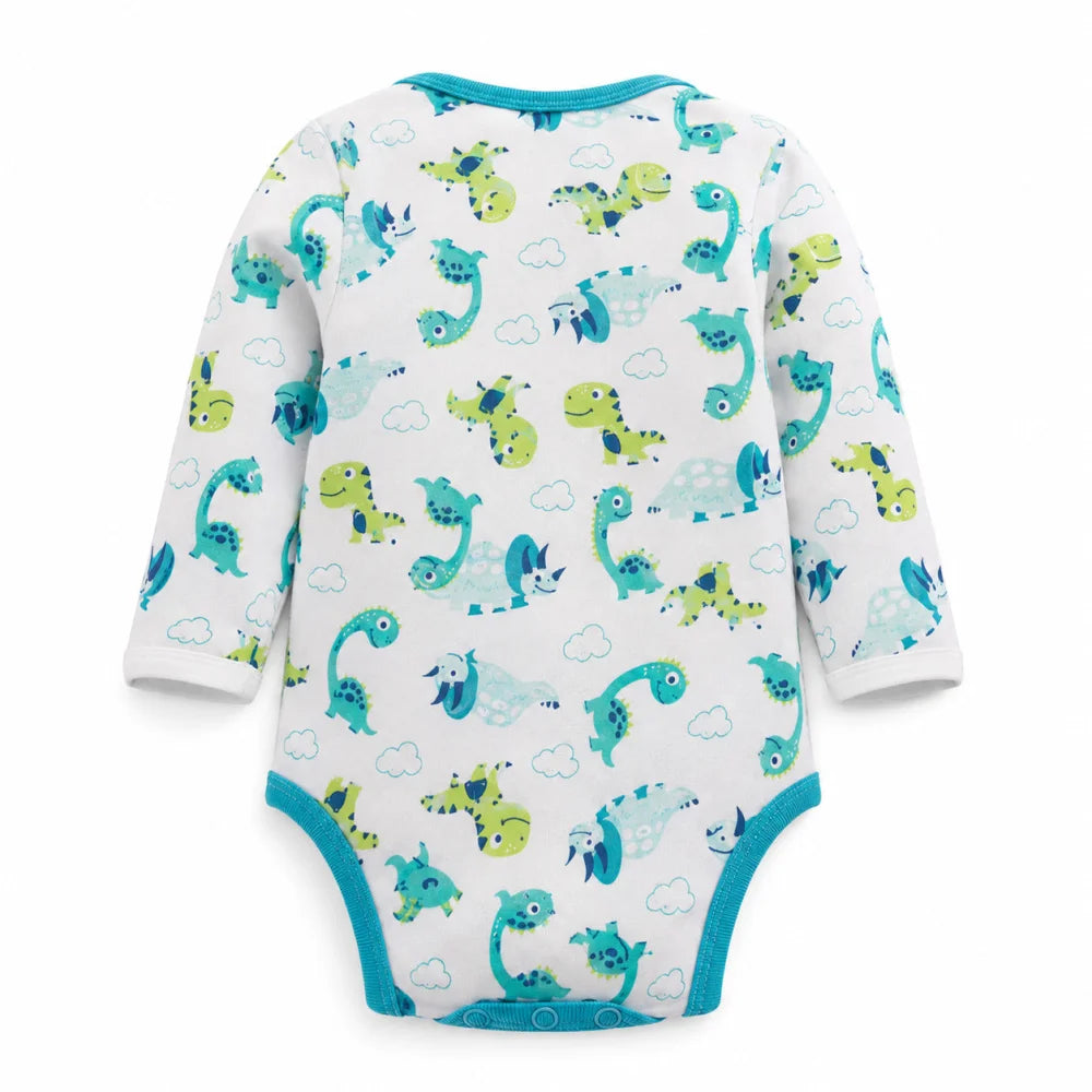 Baby 2er Pack langarm Body Strampler Schlafanzug Gr. 68 Dinos Bärchen - WS-Trend.de