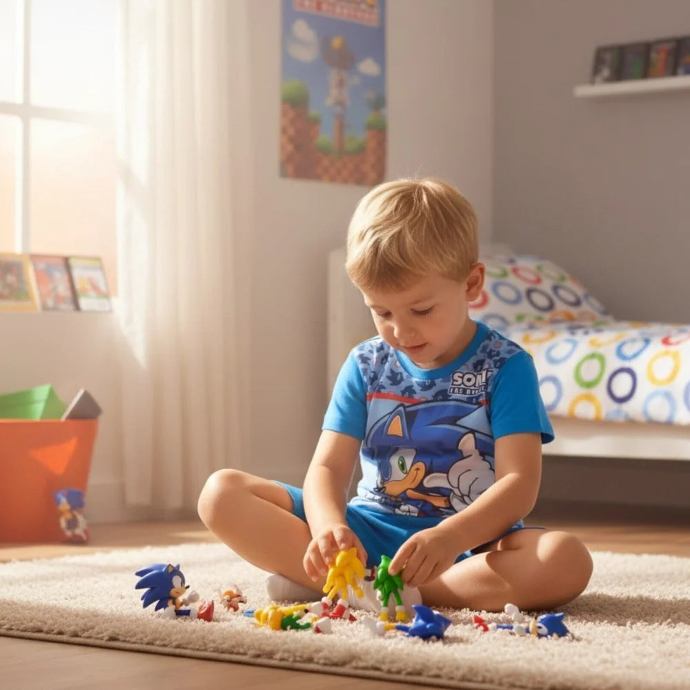 Sonic The Hedgehog Kinder kurz Pyjama Schlafanzug Gr. 98 bis 128 Baumwolle - WS-Trend.de