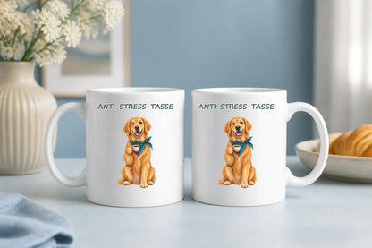 Anti-Stress-Tasse Golden Retriever – Keramikbecher 325 ml - WS-Trend.de