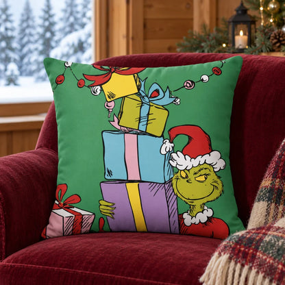 Der Grinch Weihnachts-Wendekissen 40x40x7 cm Grün - WS-Trend.de