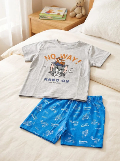 Tom und Jerry Jungen Kinder Pyjama Schlafanzug 98-128 Baumwolle - WS-Trend.de