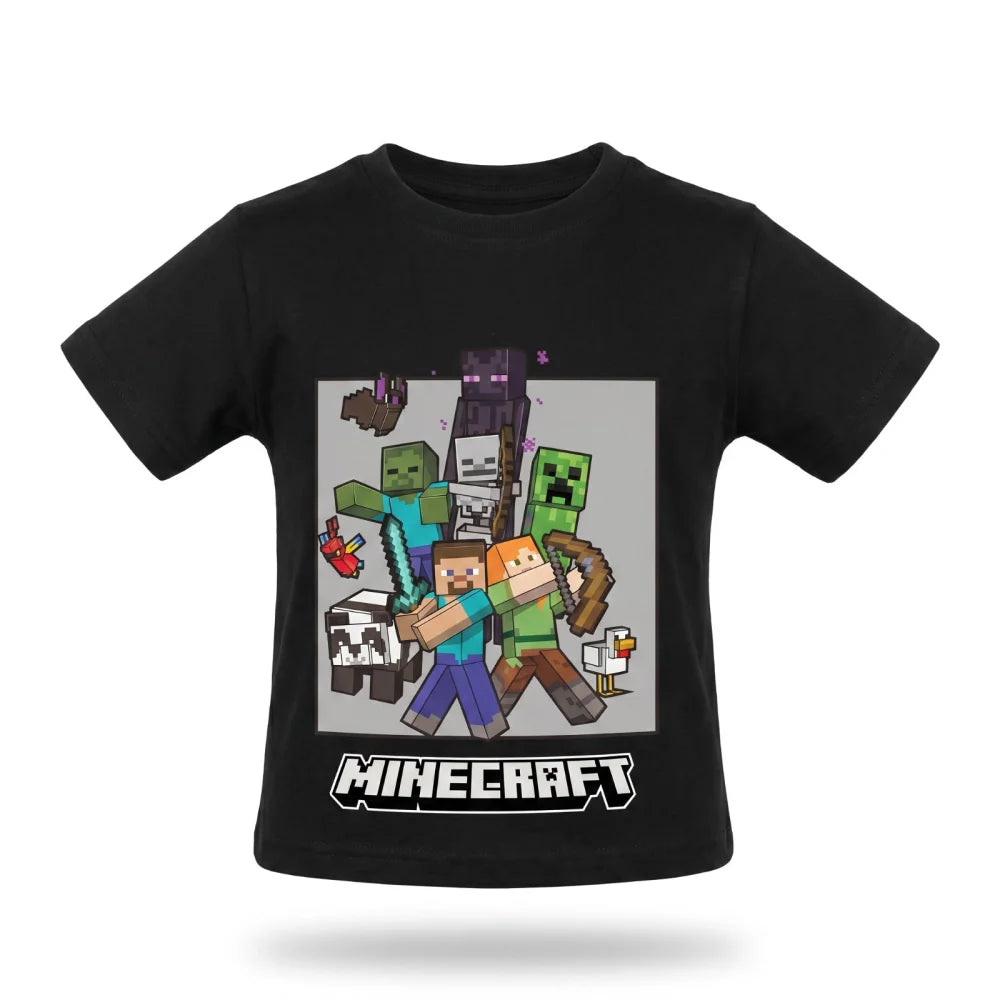 Minecraft Gamer Creeper Kinder T-Shirt Kurzarm Shirt Gr. 116-146 100% Baumwolle - WS-Trend.de