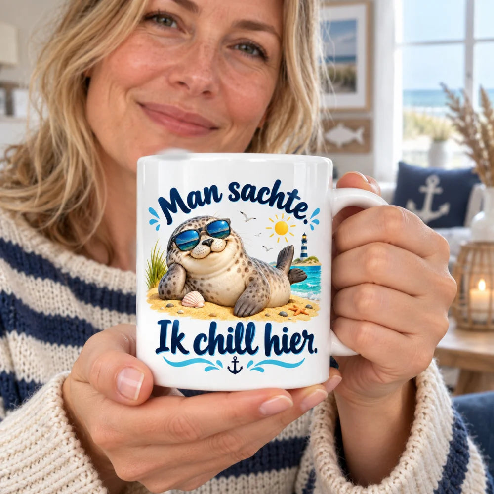 WS-Trend Seehund Tasse mit lustigem Spruch Keramik 330 ml Geschenkidee - WS-Trend.de