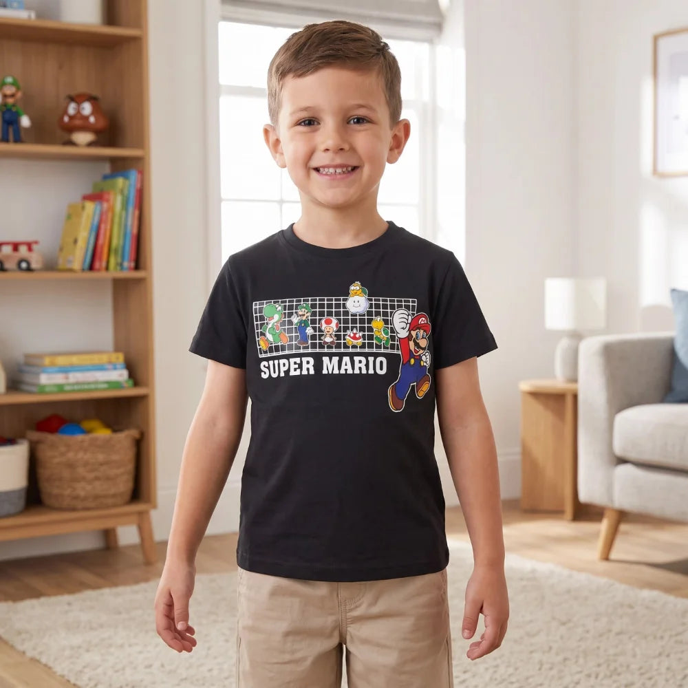 Super Mario Kinder T-Shirt Kurzarm Shirt Gr.98 Luigi Cooper Toady Bowser - WS-Trend.de