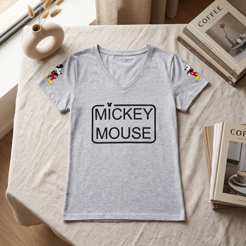 Print-Shirt Disney Mickey Maus Damen kurzarm Shirt T-Shirt Gr. S-XL 100% Baumwolle - WS-Trend.de