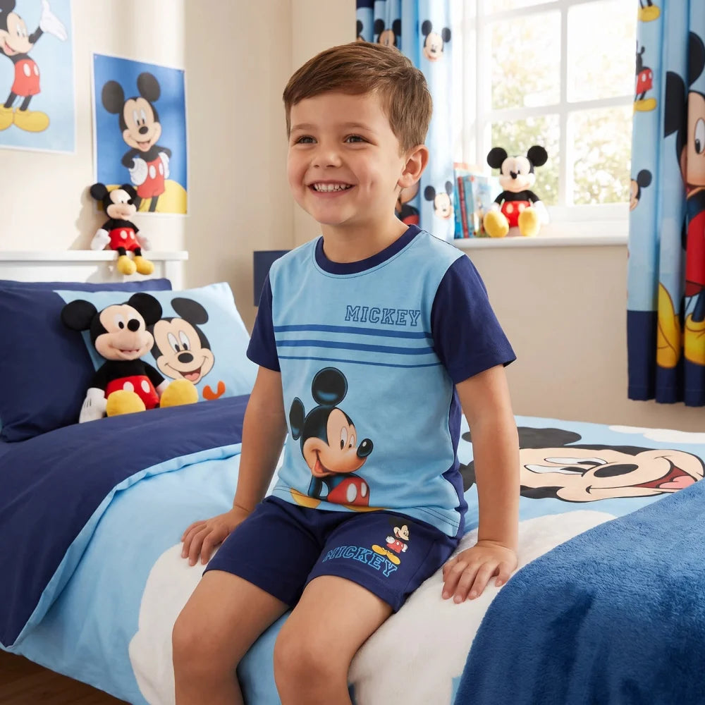 Disney Mickey Maus Jungen Schlafanzug Pyjama Shirt Shorts Gr. 92-116 Baumwolle - WS-Trend.de